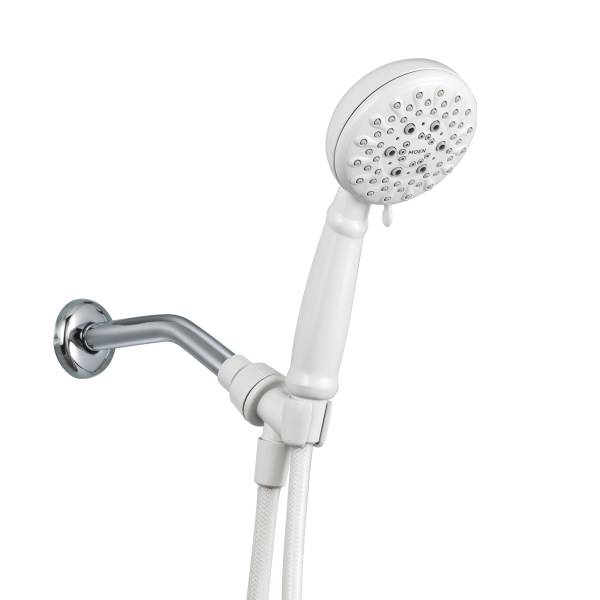 Moen 23015W Banbury 5 Function Glacier Handheld Shower, White