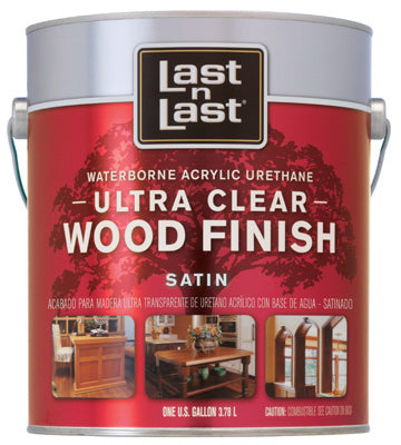 Last N Last 13101 Ultra Clear  Waterborne Wood Finish, 1 Gallon, Satin