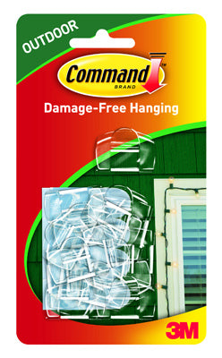 Command 17017CLR-AW Outdoor Light Clips, Clear, 16 Clips & 20 Strips