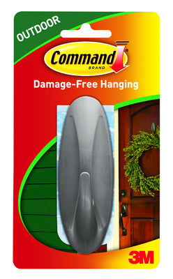 Command™ 17083G-AW Outdoor Designer Hook with Foam Strips, Large, Graphite
