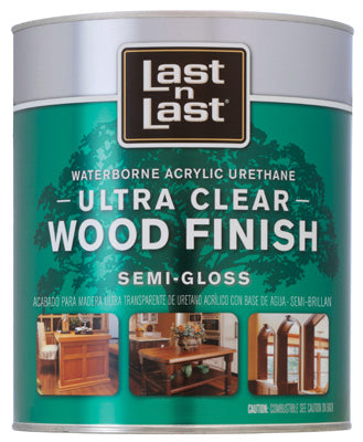 Last N Last 14004 Ultra Clear Waterborne Wood Finish,1 Qt, Semi-Gloss