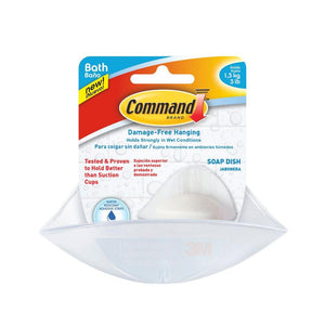 Command™ BATH14-ES Bath Soap Dish with Water-Resistant Strips, Frosted