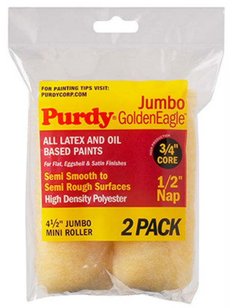 Purdy® 140624023 Golden Eagle Jumbo Mini Roller Cover, 4.5" x 1/2", 2-Pack
