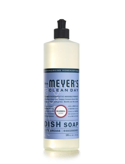 Mrs. Meyer's Clean Day 17481 Liquid Dish Soap, 16 Oz, Blue Bell Scent