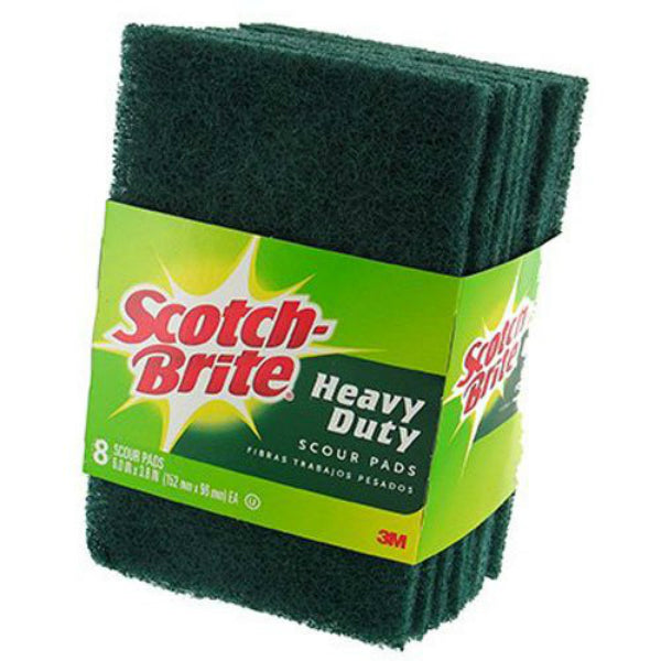 Scotch-Brite 228 Heavy Duty Scouring Pad, 6" x 3.8", 8-Pack