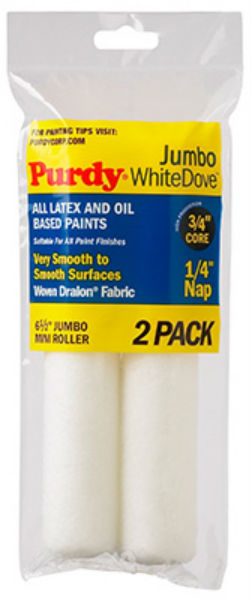 Purdy® 140626010 White Dove Jumbo Mini Roller Cover, 6.5" x 1/4", 2-Pack