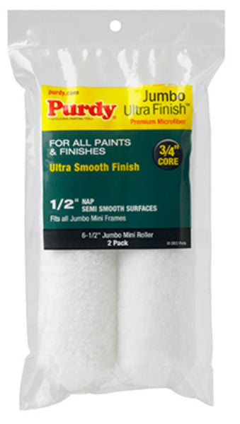 Purdy® 140626053 Ultra Finish Jumbo Mini Roller Cover, 6.5" x 1/2", 2-Pack