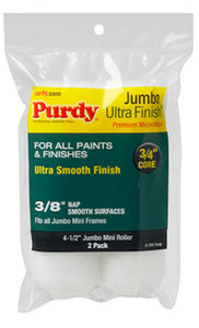 Purdy® 140624052 Ultra Finish Jumbo Mini Roller Cover, 4.5" x 3/8", 2-Pack