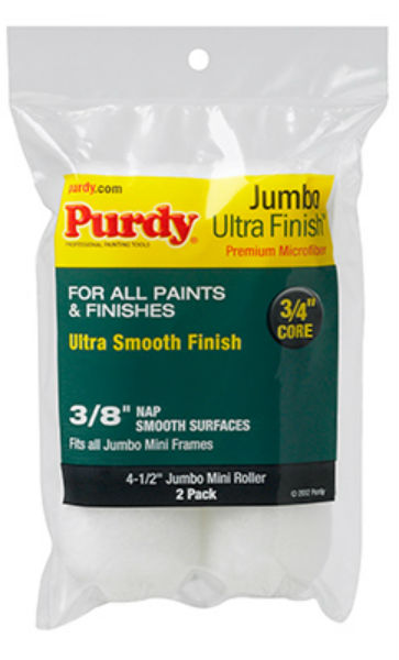Purdy® 140624052 Ultra Finish Jumbo Mini Roller Cover, 4.5" x 3/8", 2-Pack