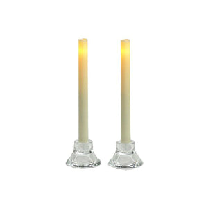 Inglow CGT13109CR2 Wax Flameless Taper Candle, 9", Cream