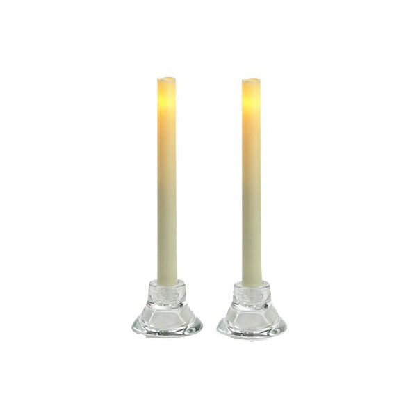Inglow CGT13109CR2 Wax Flameless Taper Candle, 9", Cream