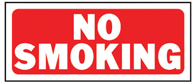 Hy-Ko 23003 No Smoking Sign, 6" x 14", Red & White