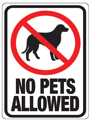 Hy-Ko 20616 Not Pets Sign, 8.5" x 12", Red/Black