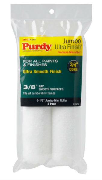 Purdy® 140626052 Ultra Finish Jumbo Mini Roller Cover, 6.5" x 3/8", 2-Pack