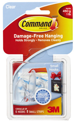 Command™ 17092CLR-VP Clear Hooks Value Pack, Small, 6 Hooks & 8 Strips –  Toolbox Supply
