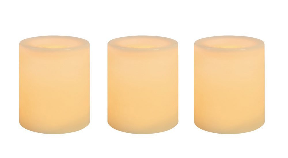 Inglow CG10286CR3 Wax Covered Flameless LED Votive Candle, Cream, 1.75", 3-PK