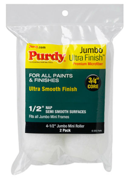 Purdy® 140624053 Ultra Finish Jumbo Mini Roller Cover, 4.5" x 1/2", 2-Pack
