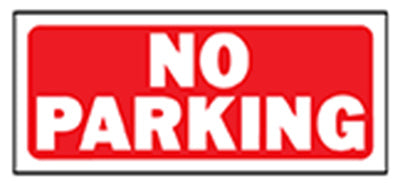 Hy-Ko 23002 No Parking Sign, 6" x 14", Red/White