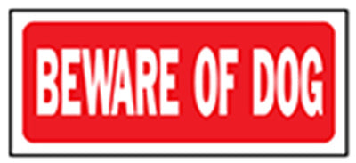 Hy-Ko 23001 Beware Of Dog Sign, 6" x 14", Red/White
