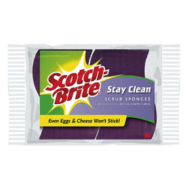 Scotch-Brite 202 Non-Scratch Stay Clean Scrubbing Sponge, 4.5" x 2.7", 2 Pack