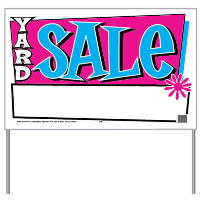 Hy-Ko 24203 Yard Sale Sign with Plastic Bag and Frame, 26"W x 16"H