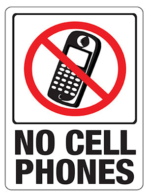 Hy-Ko 20618 No Cell Phone Sign, 8.5" x 12"