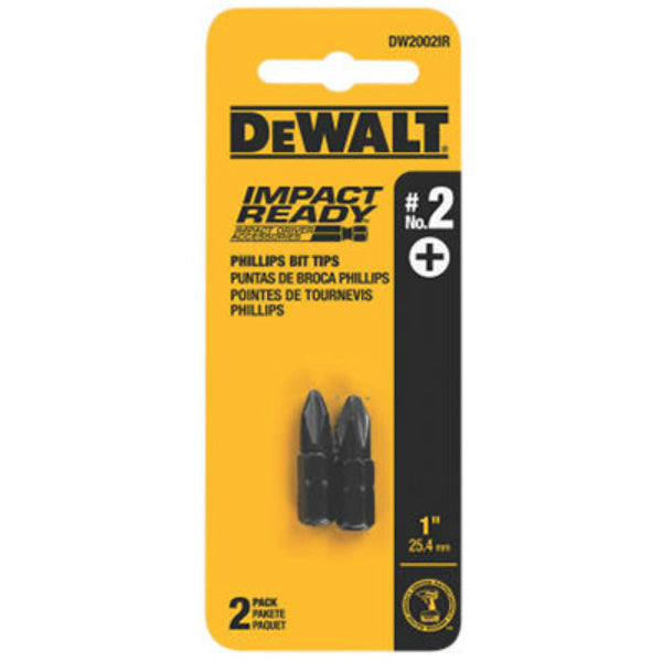 DeWalt® DWA1PR2IR2 Impact Ready® Reduced Phillips Bit Tip, #2, 1", 2-Pack