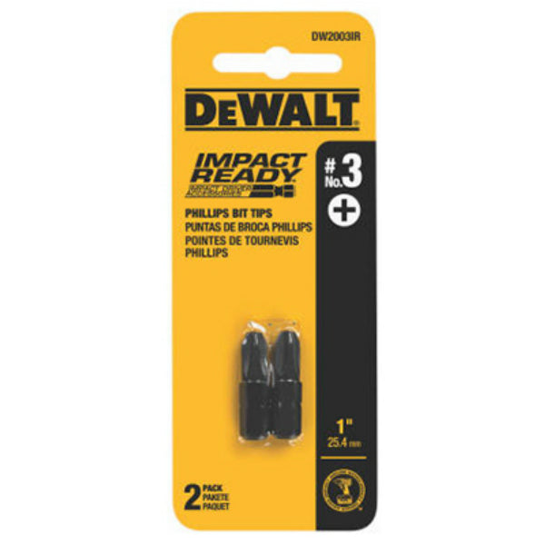 DeWalt® DWA1PH3IR2 Impact Ready® Phillips Bit Tip, #3, 1", 2-Pack