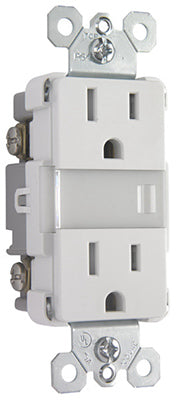 Pass & Seymour Decorator Combination Nightlight/Double Receptacle,15A, Ivory