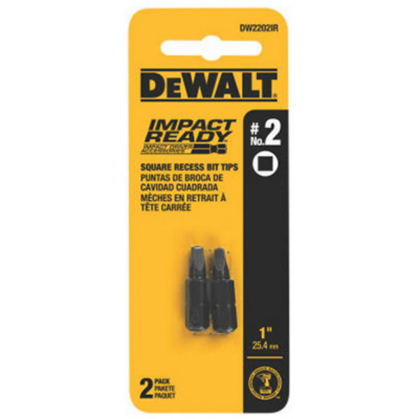 DeWalt® DWA1SQ2IR Impact Ready® Square Recess Bit Tip, #2, 1", 2-Pack
