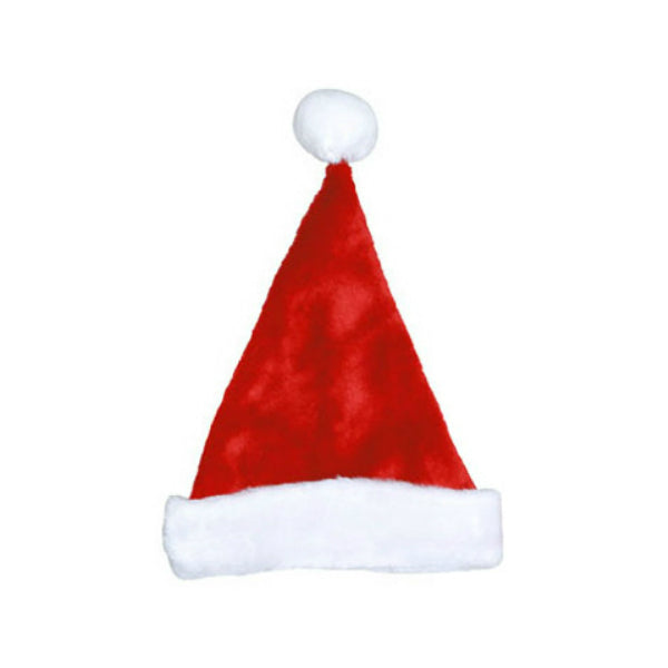 Dyno 0402009AZSACC Red Plush Christmas Santa Hat w/White Plush Cuff & Pom, 17"