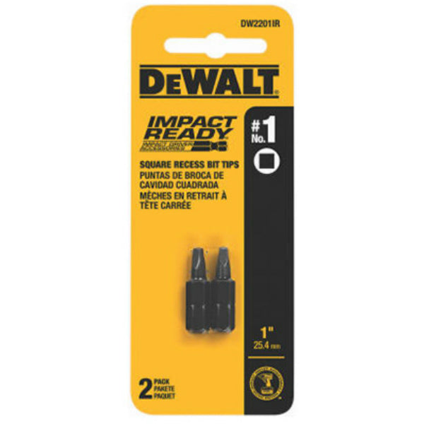 DeWalt® DWA1SQ1IR Impact Ready® Square Recess Bit Tip, #1, 1", 2-Pack