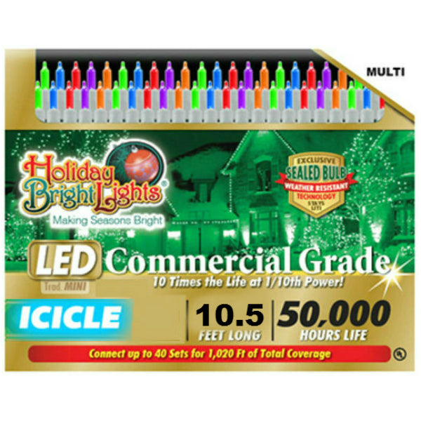 Holiday Bright LEDBX-T570-IC-MU Christmas T5 LED Icicle 70-Light Set, Multi