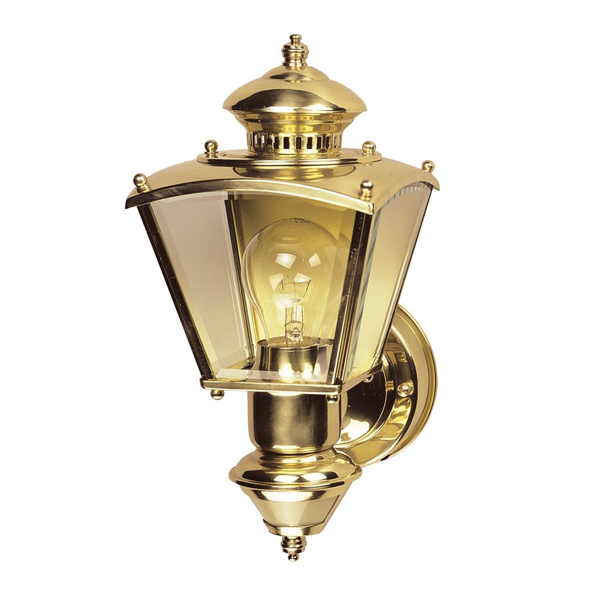 Heath Zenith HZ-4150-PB Motion-Activated 150° Charleston Lantern, Polished Brass