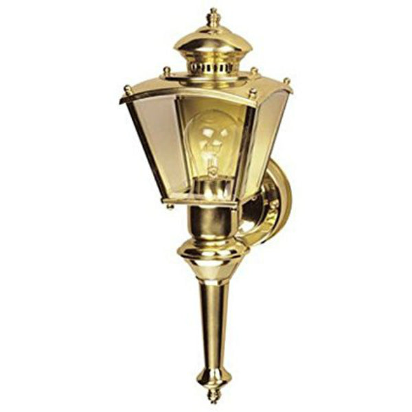 Heath Zenith HZ-4150-PB Motion-Activated 150° Charleston Lantern, Polished Brass