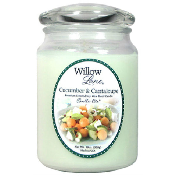 Candle Lite® 1646038 Willow Lane™ Wax Jar Candle, Cucumber & Cantaloupe, 19 Oz