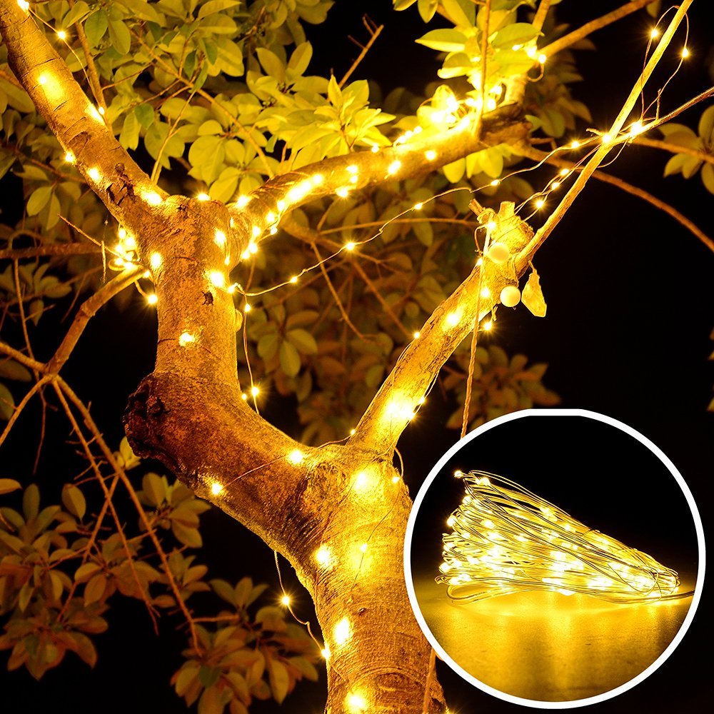 Gerson 38651 Christmas B/O Warm White LED Micro 36-Light w/Timer, Silver Wire