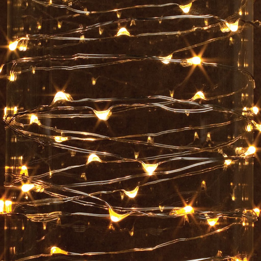 Gerson 38651 Christmas B/O Warm White LED Micro 36-Light w/Timer, Silver Wire
