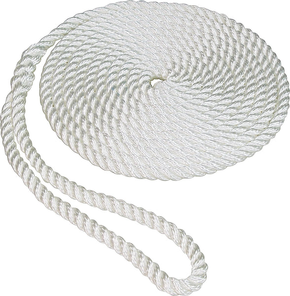 SeaSense 50013001 Twisted Nylon Dockline, 3/8" x 20", White