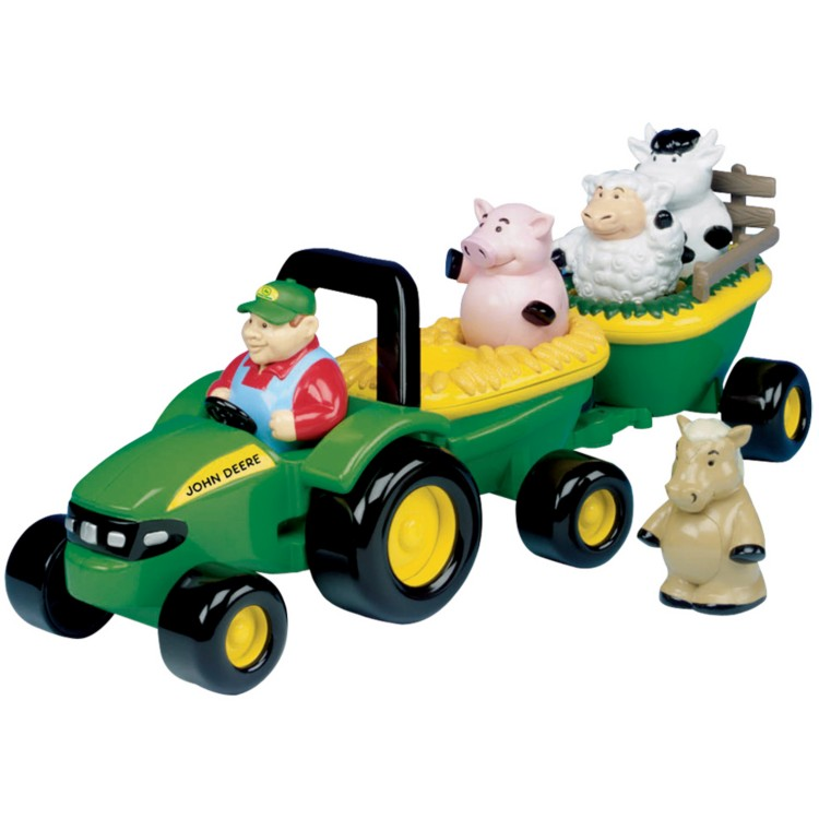 John Deere 34908A Animal Sounds Hay Ride Toy Set