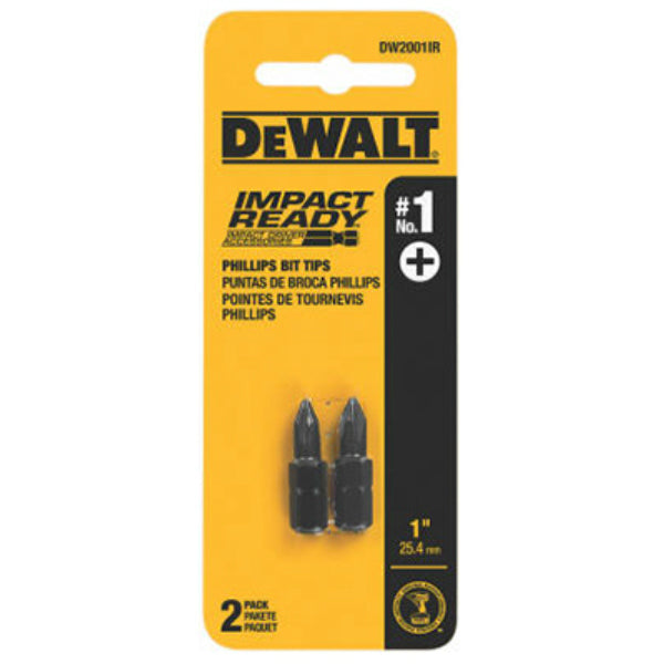 DeWalt® DWA1PH1IR2 Impact Ready® Phillips Bit Tip, #1, 1", 2-Pack