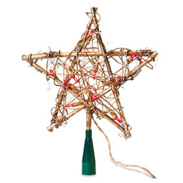 Sylvania V49377-88 Lighted Grapevine Star Christmas Tree Topper, 10-Lights