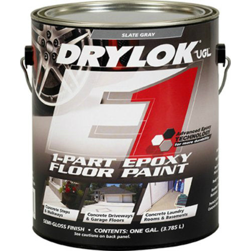 Drylok® 28213 E1 Epoxy Semi-Gloss Floor Paint, Slate Gray, 1 Gallon