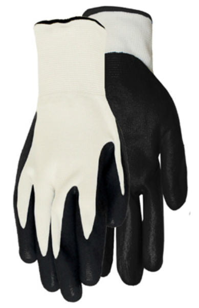 Midwest 61P05PP-L Mens Non-Slip Nitrile Palm & Finger Coated Work Gloves, 5-Pack