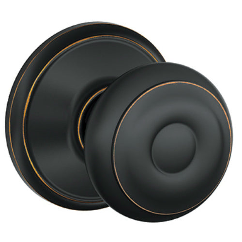 Schlage F40 GEO 716 Georgian Design Privacy Knob Lockset, Aged Bronze