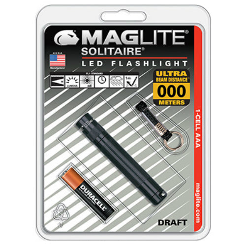 Maglite SJ3A016 "AAA" Cell Solitaire LED Flashlight, Black
