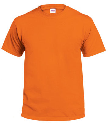 Gildan G2000ORG-M Adult Short Sleeve Non-Pocket Tee Shirt, Medium, Safety Orange