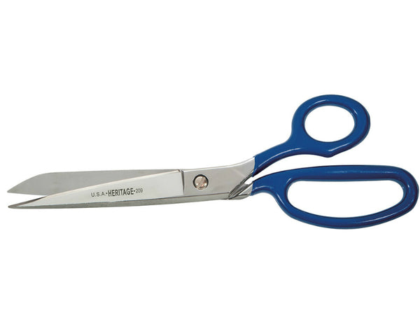 Heritage Cutlery 208LR-BLU-P Bent Trimmer with Large Ring, 8", Chrome