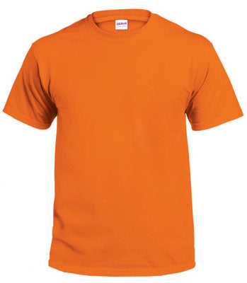 GildanG2000ORG-L Adult Short Sleeve Non-Pocket Tee Shirt, Large, Safety Orange