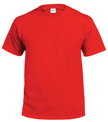 Gildan G2000RED-XL Adult Short Sleeve Non-Pocket Tee Shirt, XL, Red